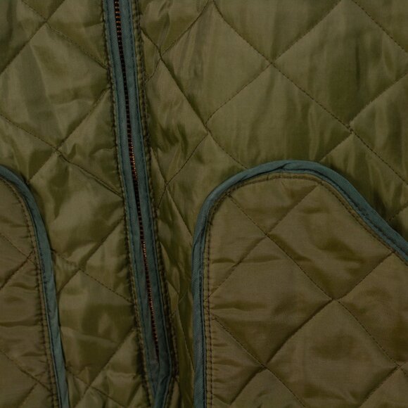 Vintage 70s Quilted Zip-up Liner Jacket in Olive Green - Women's LG / Men's MD - Picture 5 of 9